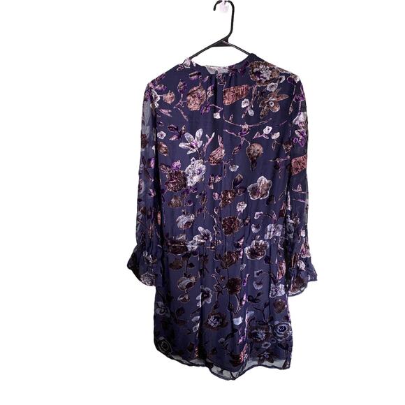 Carolina Belle Purple Floral Velvet Burnout Dress Size 8 Whimsigoth Moody Witchy - Picture 6 of 8